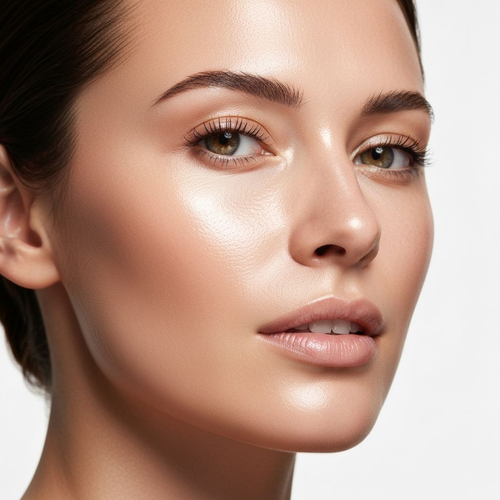 Before and after showing improved skin texture from Korean facial